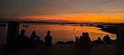 Photo of a sunset on Lake Champlain from the Burlington Waterfront Boardwalk.