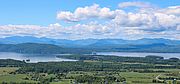 Photo of Lake Champlain and the Adirondack Mountains as seen from Mt. Philo in Vermont. Photo by Lisa Cicchetti.