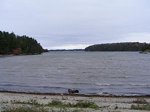 Water blowing into Kingsland Bay as the winds pick up. Photo by Mike Winslow.