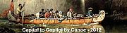 The team will travel in a 36' Voyageur canoe on a 1,118 mile journey from Ottawa to Washington, D.C. Graphic by Capital to Capitol.