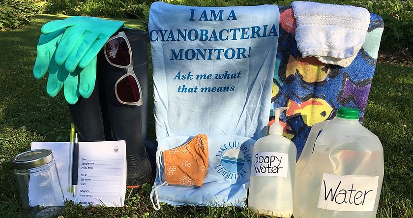 Photo of the equipment volunteers need to safely monitor for cyanobacteria.