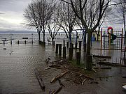 Lake Champlain was at flood stage for over two months in 2011, cresting at 103.2 feet on May 6th. Photo by Lori Fisher.