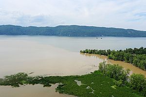 Tropical Storm Irene caused tremendous destruction in the Lake Champlain watershed. Photo by Lars Gange and MansfieldHeliflight.