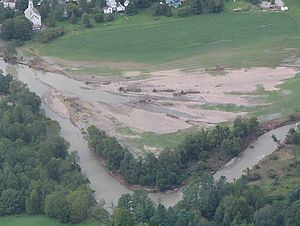 Tropical Storm Irene led to many questions about river management that will be addressed at a May 16th conference co-sponsored by LCC. Photo by VT DEC.